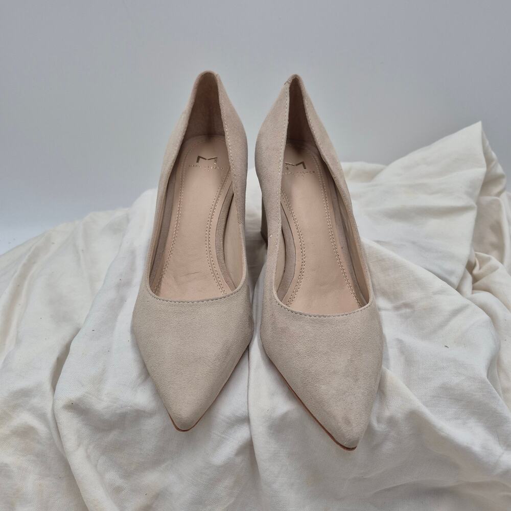 Marc Fisher LTD Zala block heel pumps in tan suede size 5
